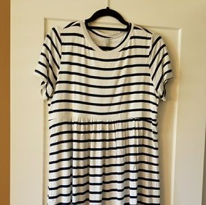 Navy and White striped skater dress
